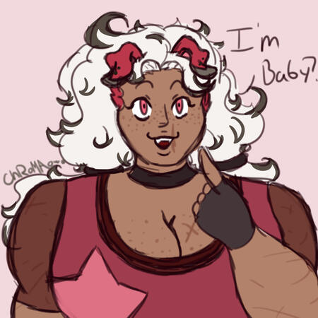 bust colored sketch (ft. @coppiboppi's oc on twitter)